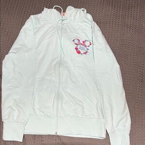 DISNEY UK THEME Light Blue Zip-Up Hoodie with Heart Floral Detail